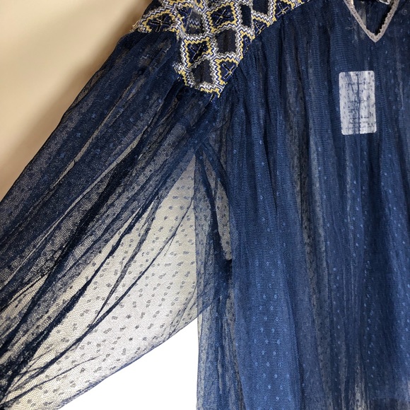 Free People NEW Joyride Sheer Embroidered Lace Top - Picture 4 of 15